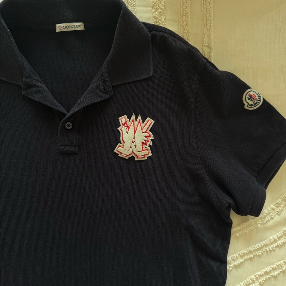 Moncler Polo in Dark Blue with Logo